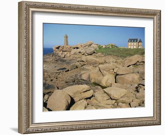 Ploumanach, on the Cote De Granit Rose, on the Cotes D'Amor, Brittany, France-David Hughes-Framed Photographic Print