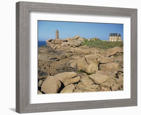 Ploumanach, on the Cote De Granit Rose, on the Cotes D'Amor, Brittany, France-David Hughes-Framed Photographic Print