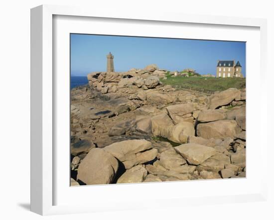 Ploumanach, on the Cote De Granit Rose, on the Cotes D'Amor, Brittany, France-David Hughes-Framed Photographic Print