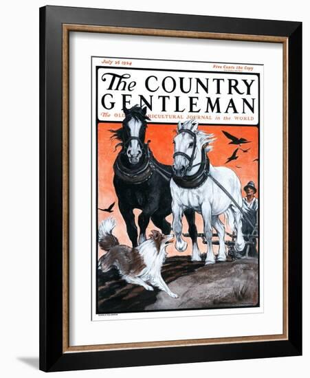 "Plowing the Field," Country Gentleman Cover, July 26, 1924-Paul Bransom-Framed Giclee Print