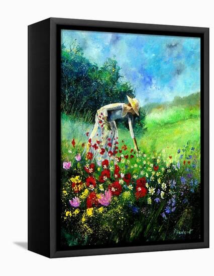 Plucking flowers-Pol Ledent-Framed Stretched Canvas