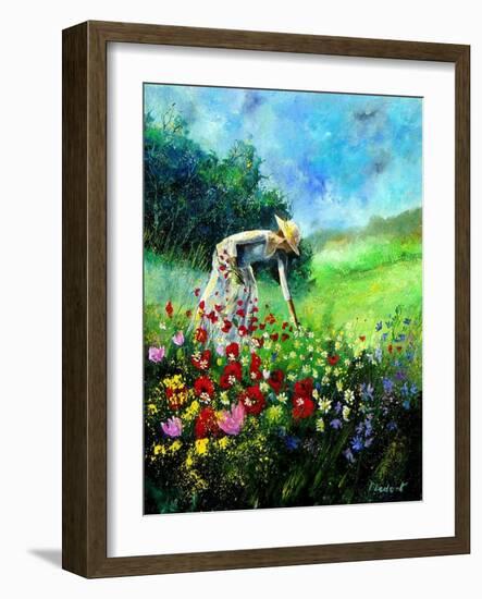 Plucking flowers-Pol Ledent-Framed Art Print