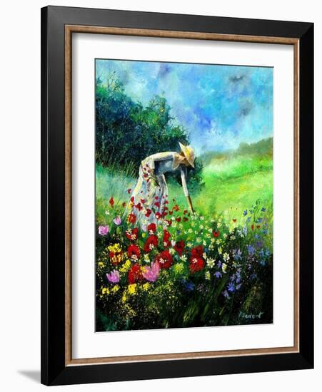 Plucking flowers-Pol Ledent-Framed Art Print