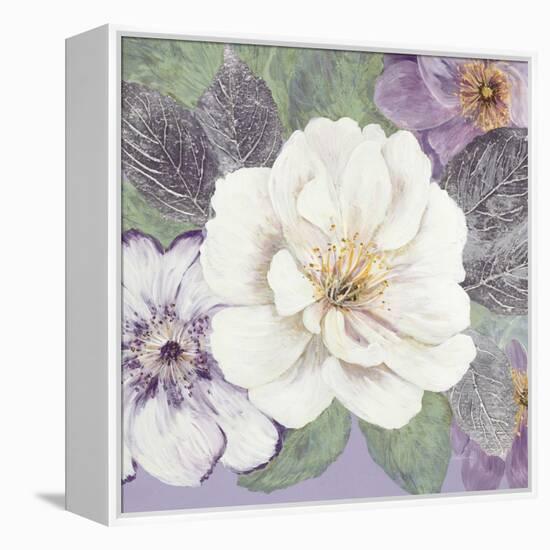 Plum and Lavender Garden 1-Colleen Sarah-Framed Stretched Canvas