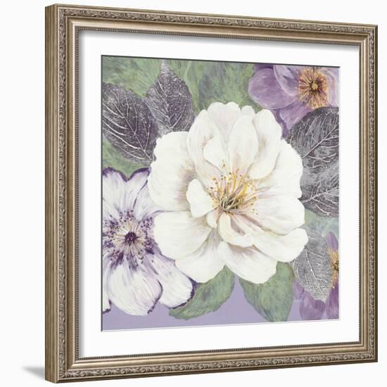 Plum and Lavender Garden 1-Colleen Sarah-Framed Art Print