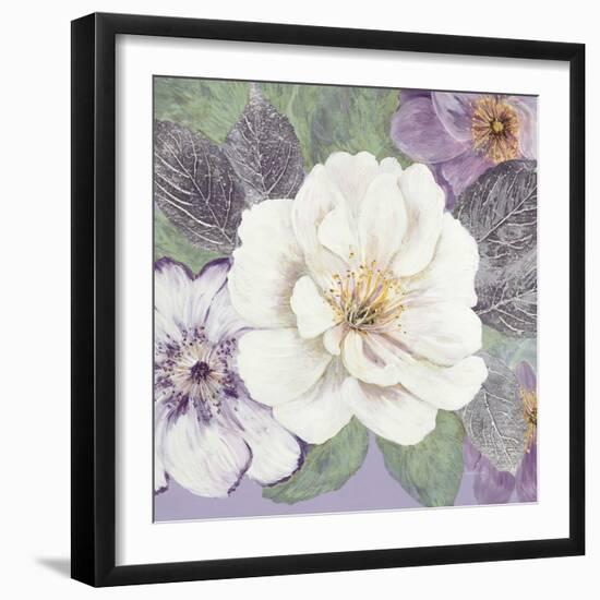 Plum and Lavender Garden 1-Colleen Sarah-Framed Art Print