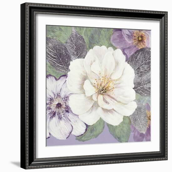 Plum and Lavender Garden 1-Colleen Sarah-Framed Art Print