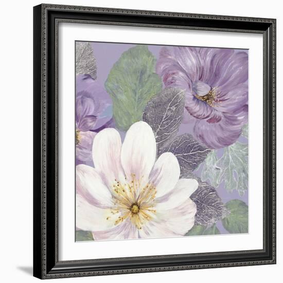 Plum and Lavender Garden 2-Colleen Sarah-Framed Art Print