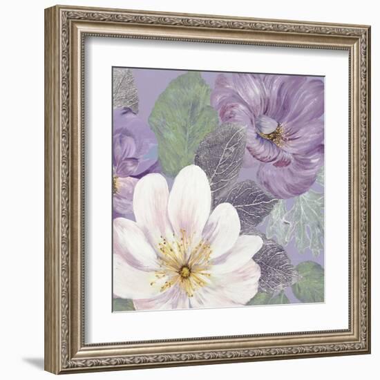 Plum and Lavender Garden 2-Colleen Sarah-Framed Art Print