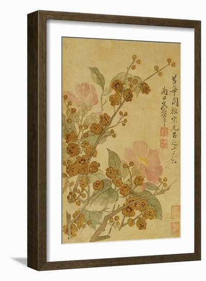 Plum Blossom and Camelias-Yun Shouping-Framed Giclee Print