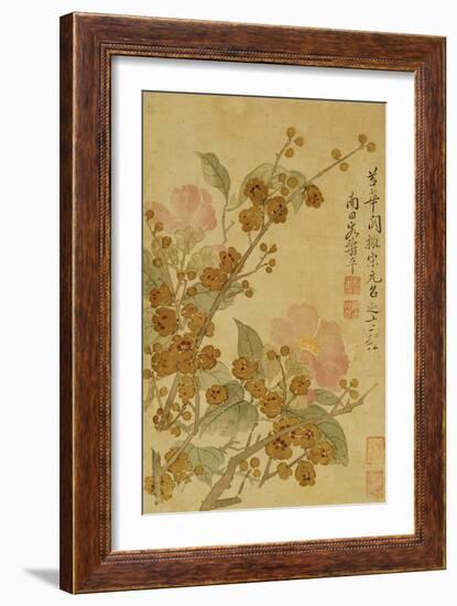 Plum Blossom and Camelias-Yun Shouping-Framed Giclee Print