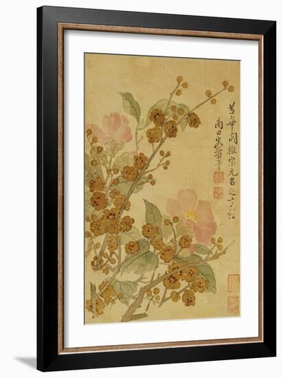 Plum Blossom and Camelias-Yun Shouping-Framed Giclee Print