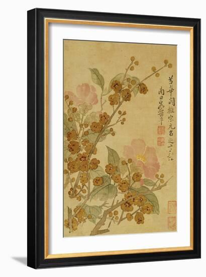 Plum Blossom and Camelias-Yun Shouping-Framed Giclee Print