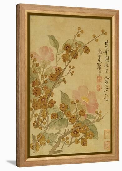 Plum Blossom and Camelias-Yun Shouping-Framed Premier Image Canvas