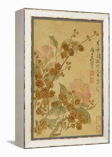 Plum Blossom and Camelias-Yun Shouping-Framed Premier Image Canvas