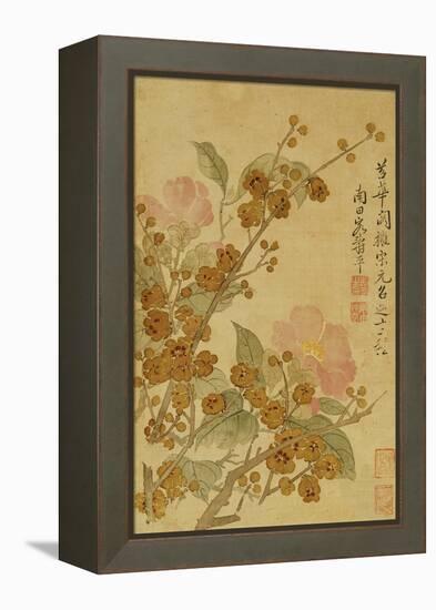 Plum Blossom and Camelias-Yun Shouping-Framed Premier Image Canvas