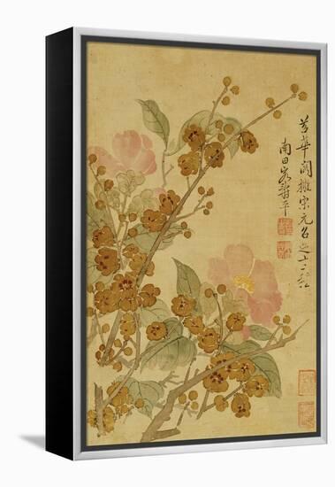 Plum Blossom and Camelias-Yun Shouping-Framed Premier Image Canvas