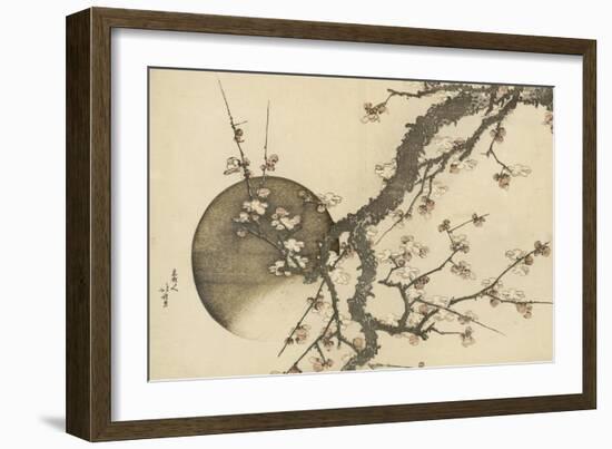 Plum Blossom and the Moon from the Book Mount Fuji in Spring (Haru No Fuji), C.1803-Katsushika Hokusai-Framed Giclee Print