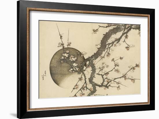 Plum Blossom and the Moon from the Book Mount Fuji in Spring (Haru No Fuji), C.1803-Katsushika Hokusai-Framed Giclee Print