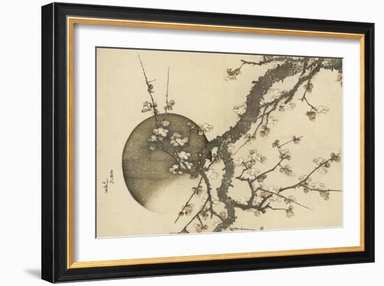 Plum Blossom and the Moon from the Book Mount Fuji in Spring (Haru No Fuji), C.1803-Katsushika Hokusai-Framed Giclee Print