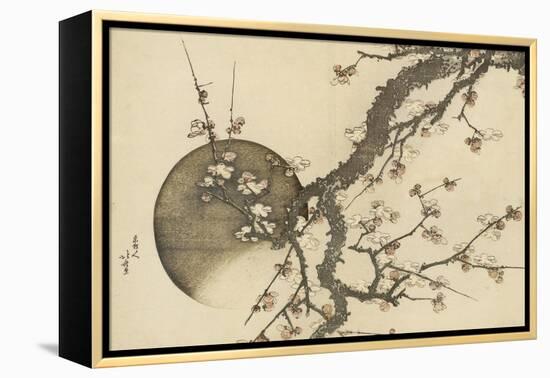 Plum Blossom and the Moon from the Book Mount Fuji in Spring (Haru No Fuji), C.1803-Katsushika Hokusai-Framed Premier Image Canvas