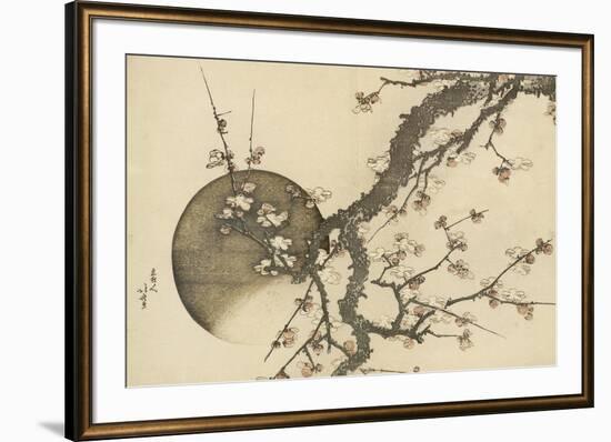 Plum Blossom and the Moon from the Book Mount Fuji in Spring (Haru No Fuji), C.1803-Katsushika Hokusai-Framed Giclee Print