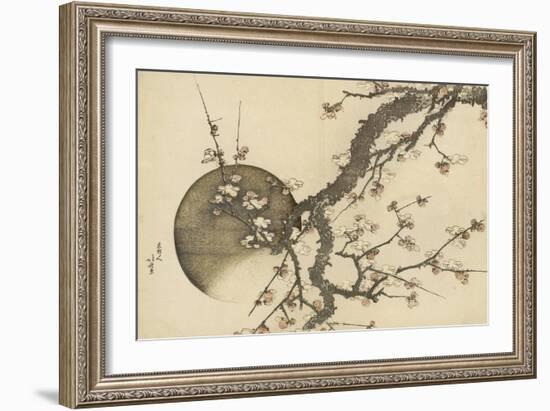 Plum Blossom and the Moon from the Book Mount Fuji in Spring (Haru No Fuji), C.1803-Katsushika Hokusai-Framed Giclee Print