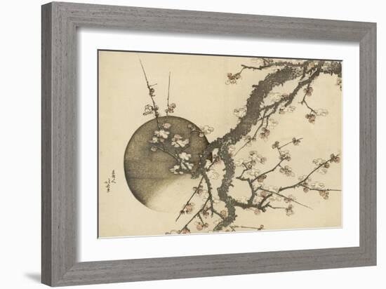 Plum Blossom and the Moon from the Book Mount Fuji in Spring (Haru No Fuji), C.1803-Katsushika Hokusai-Framed Giclee Print