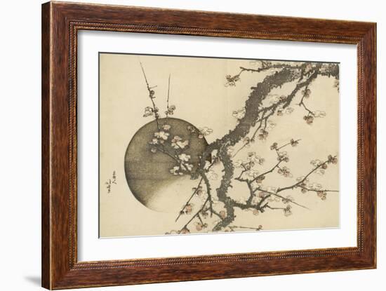 Plum Blossom and the Moon from the Book Mount Fuji in Spring (Haru No Fuji), C.1803-Katsushika Hokusai-Framed Giclee Print