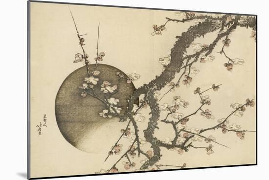 Plum Blossom and the Moon from the Book Mount Fuji in Spring (Haru No Fuji), C.1803-Katsushika Hokusai-Mounted Giclee Print