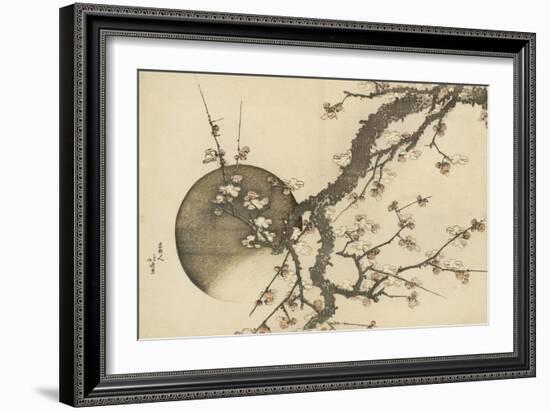 Plum Blossom and the Moon from the Book Mount Fuji in Spring (Haru No Fuji), C.1803-Katsushika Hokusai-Framed Giclee Print