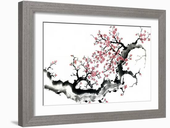 Plum Blossom Branch III-Nan Rae-Framed Premium Giclee Print