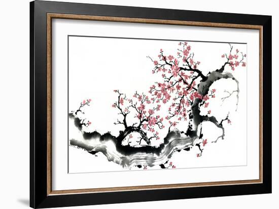 Plum Blossom Branch III-Nan Rae-Framed Premium Giclee Print