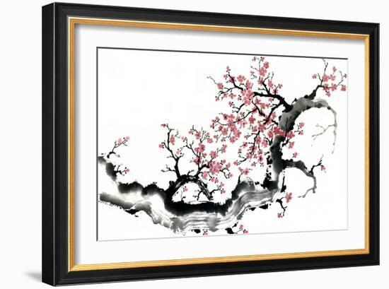 Plum Blossom Branch III-Nan Rae-Framed Premium Giclee Print