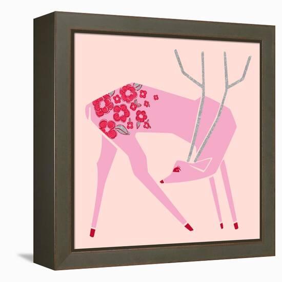 Plum Blossom Deer-null-Framed Premier Image Canvas