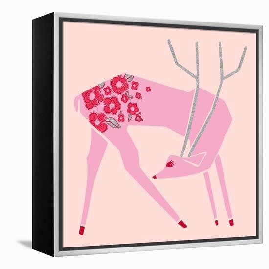 Plum Blossom Deer-null-Framed Premier Image Canvas