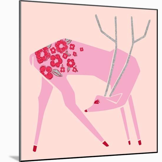 Plum Blossom Deer-null-Mounted Giclee Print