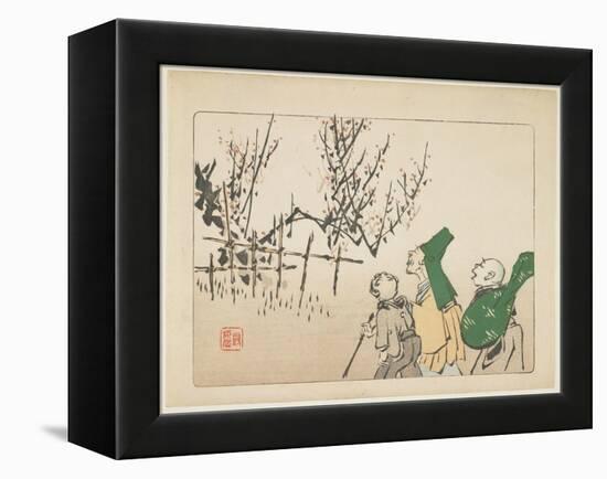 Plum Blossoms, C. 1877-Shibata Zeshin-Framed Premier Image Canvas