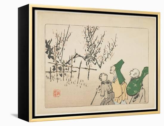 Plum Blossoms, C. 1877-Shibata Zeshin-Framed Premier Image Canvas