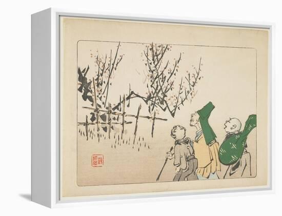 Plum Blossoms, C. 1877-Shibata Zeshin-Framed Premier Image Canvas