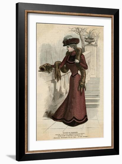 Plum Coloured Dress 1899-null-Framed Art Print