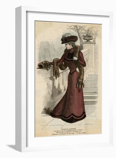 Plum Coloured Dress 1899-null-Framed Art Print