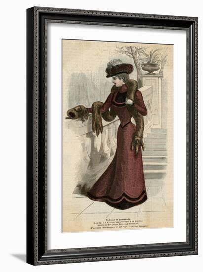 Plum Coloured Dress 1899-null-Framed Art Print