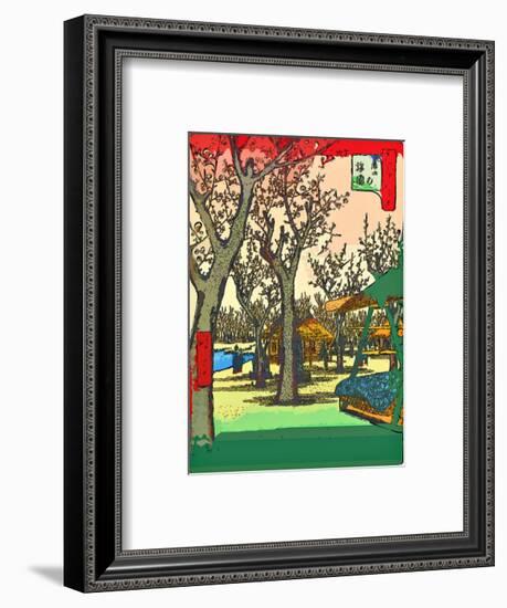 Plum Garden at Kamata-Ando Hiroshige-Framed Giclee Print