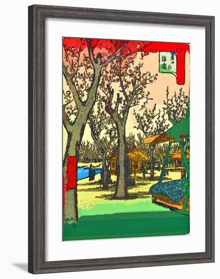 Plum Garden at Kamata-Ando Hiroshige-Framed Giclee Print