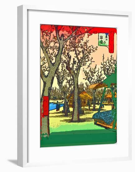 Plum Garden at Kamata-Ando Hiroshige-Framed Giclee Print