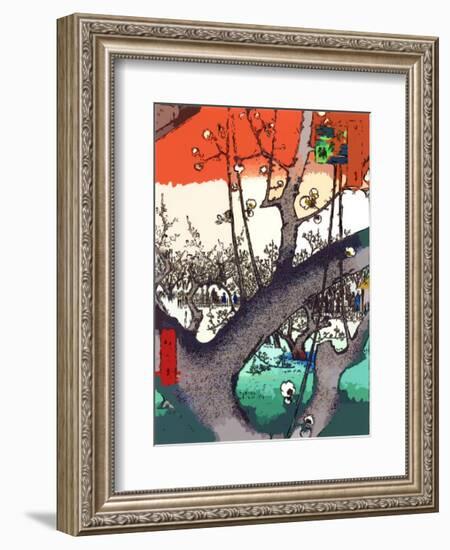 Plum Garden at Kameido-Ando Hiroshige-Framed Giclee Print