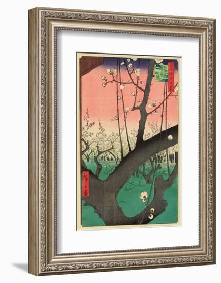 Plum Garden, Kameido, 1857-Ando Hiroshige-Framed Art Print