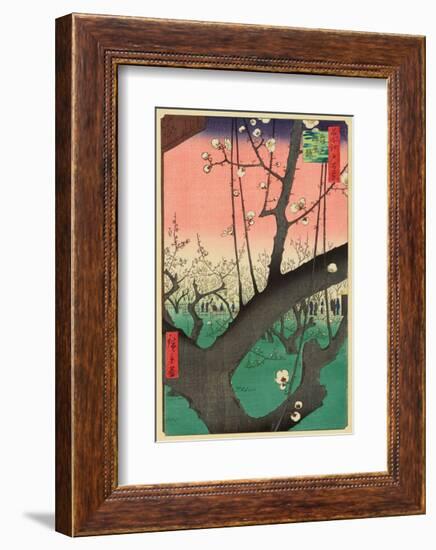 Plum Garden, Kameido, 1857-Ando Hiroshige-Framed Art Print