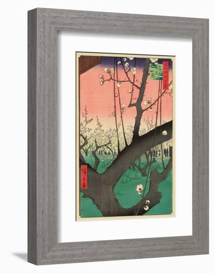 Plum Garden, Kameido, 1857-Ando Hiroshige-Framed Art Print